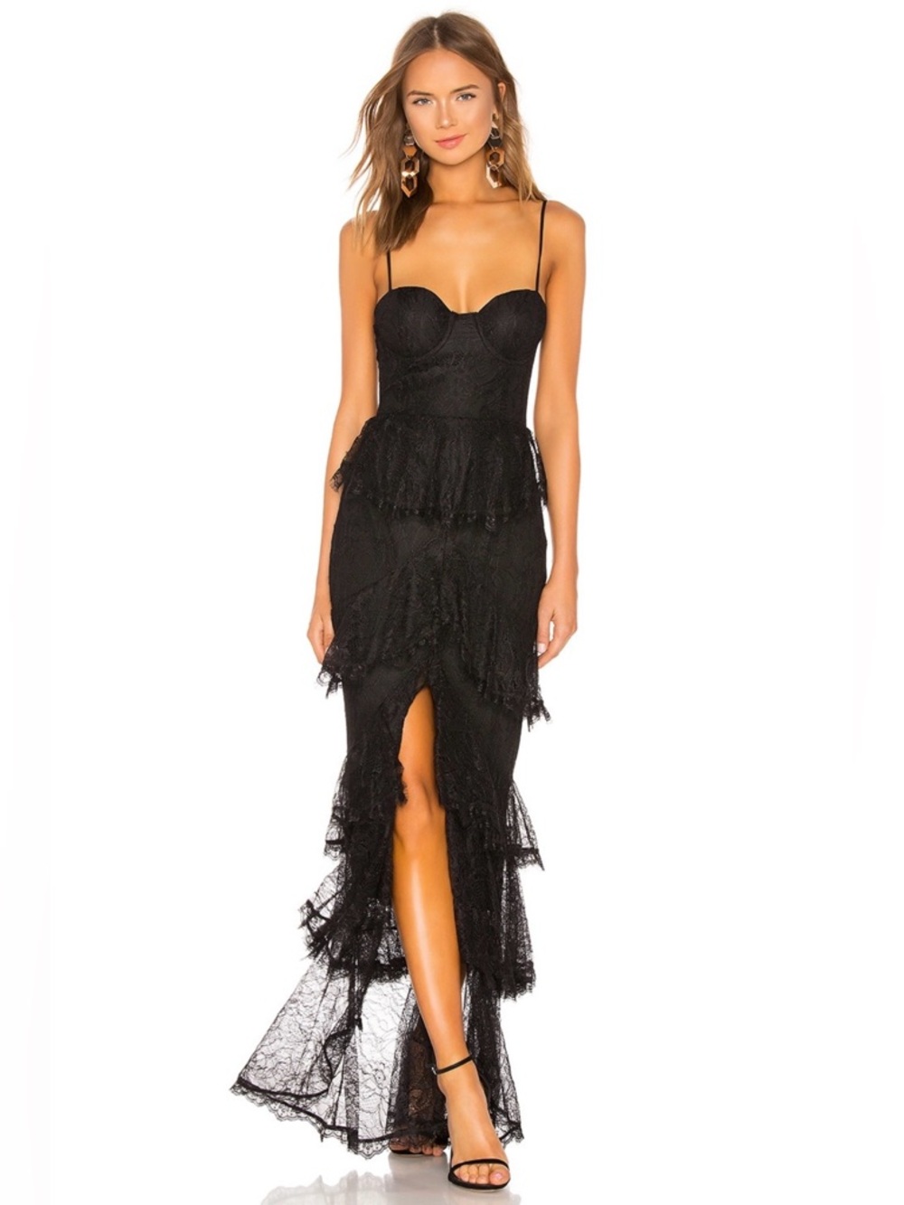 MAJORELLE - Zelda Fitz Gown in Black - Size Small